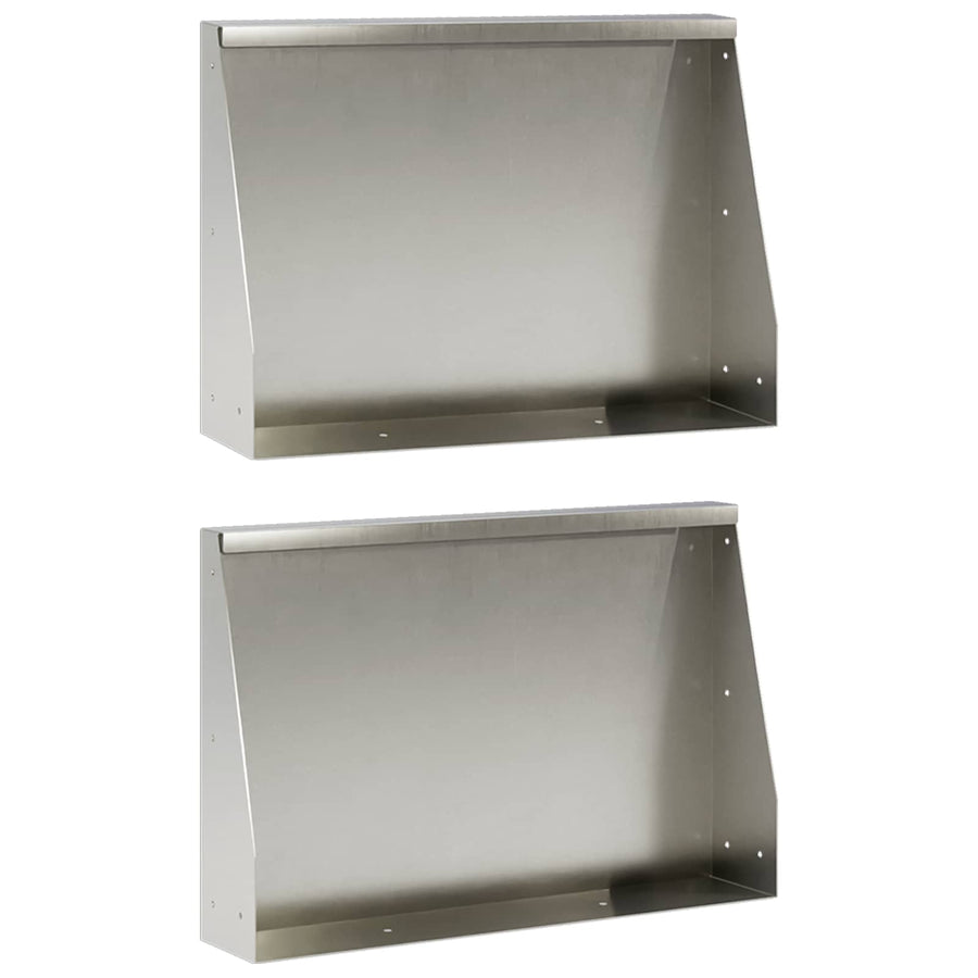 Keerwand 2 st 60 x 12 x 50 cm Roestvrij staal zilver