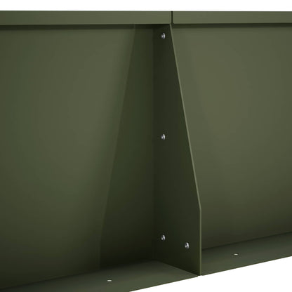Keerwand 2 st 80 x 12 x 30 cm Staal Olijfgroen