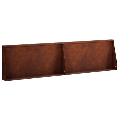 Keerwand 2 st 80 x 12 x 30 cm weervast staal Roestkleurig