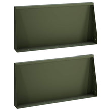 Keerwand 2 st 80 x 12 x 40 cm Staal Olijfgroen