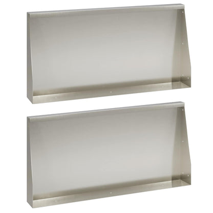 Keerwand 2 st 80 x 12 x 40 cm Roestvrij staal zilver