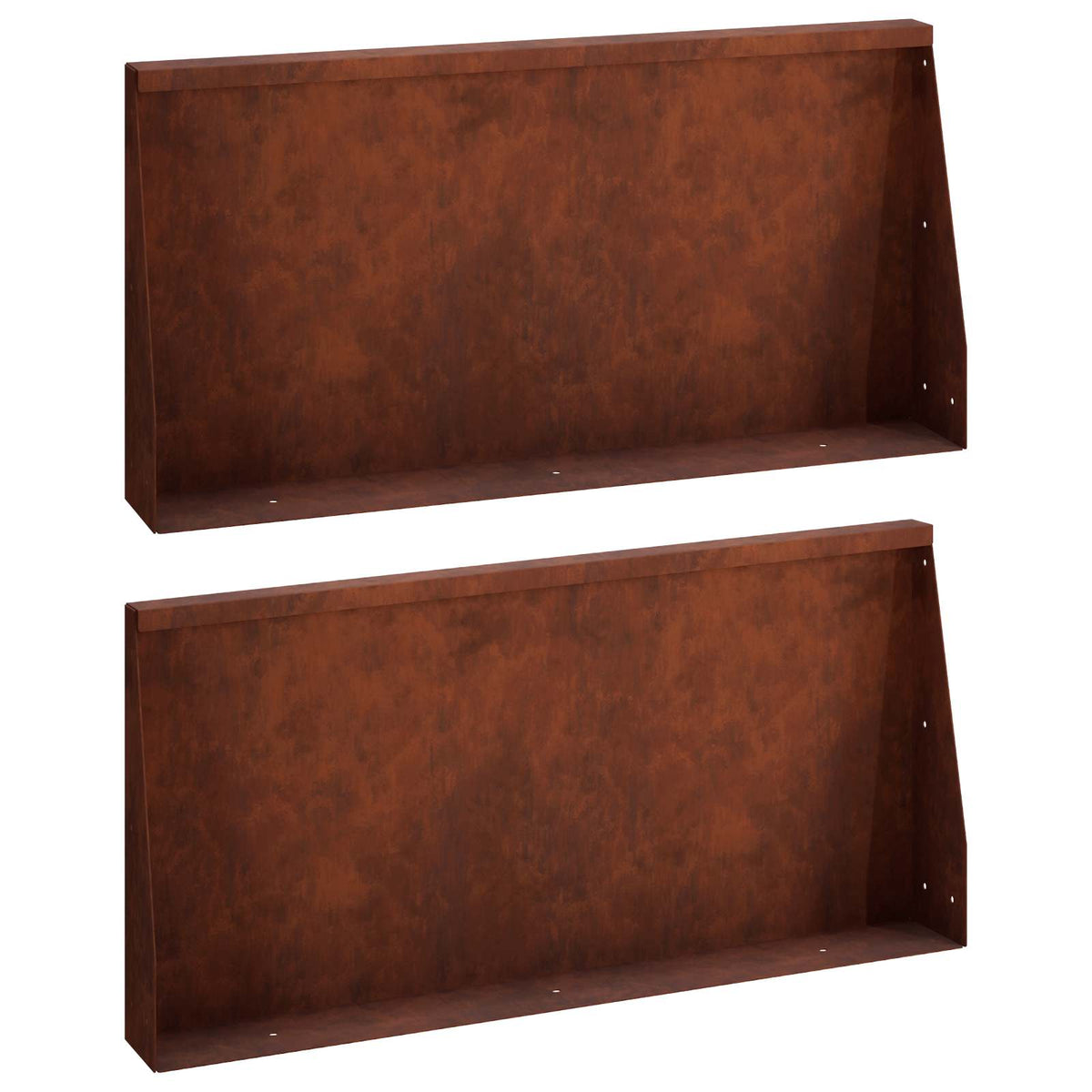 Keerwand 2 st 80 x 12 x 40 cm weervast staal Roestkleurig