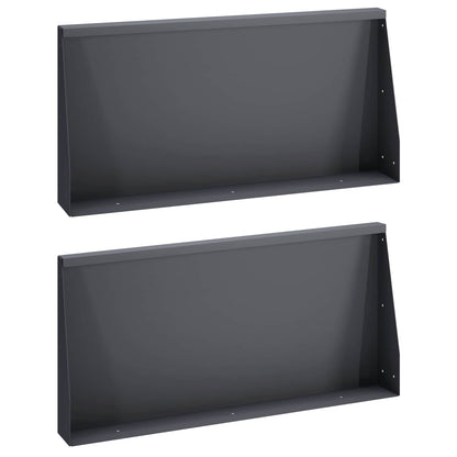 Keerwand 2 st 80 x 12 x 50 cm Staal Antraciet