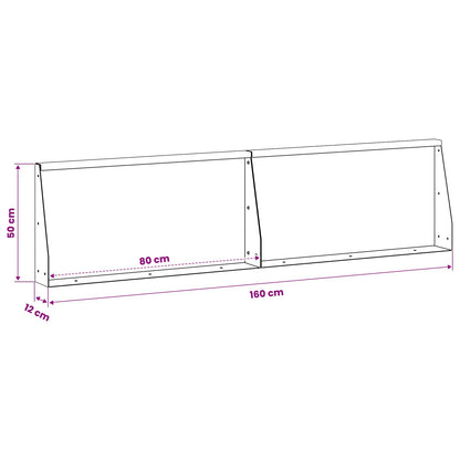 Keerwand 2 st 80 x 12 x 50 cm Staal Olijfgroen