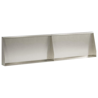 Keerwand 2 st 80 x 12 x 50 cm Roestvrij staal zilver