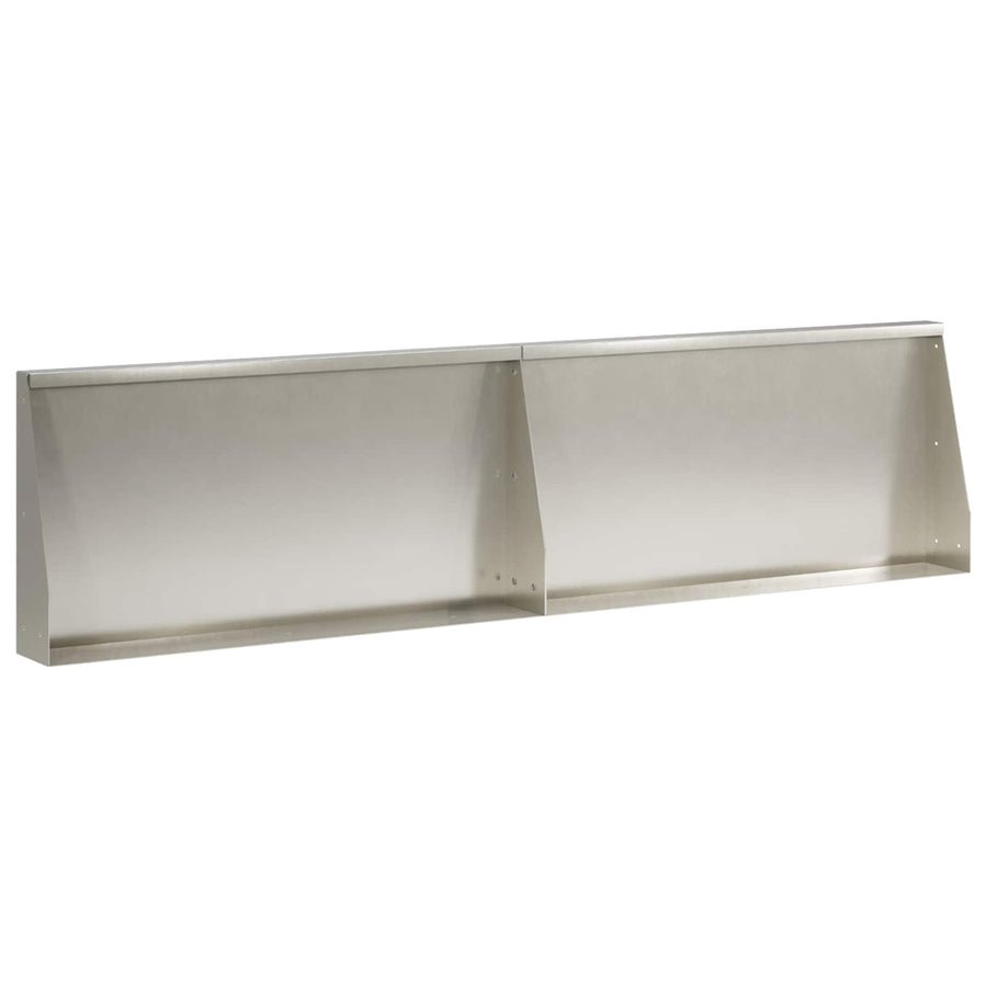 Keerwand 2 st 80 x 12 x 50 cm Roestvrij staal zilver