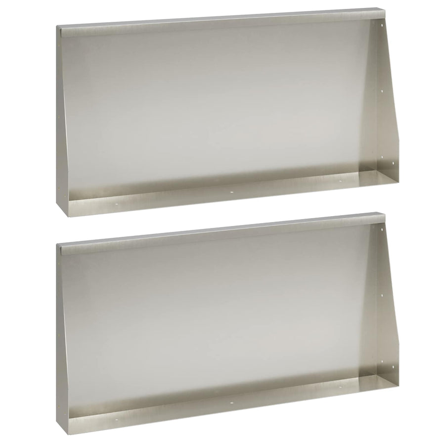 Keerwand 2 st 80 x 12 x 50 cm Roestvrij staal zilver