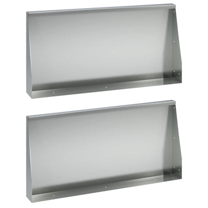 Keerwand 2 st 80 x 12 x 50 cm Gegalvaniseerd staal zilver