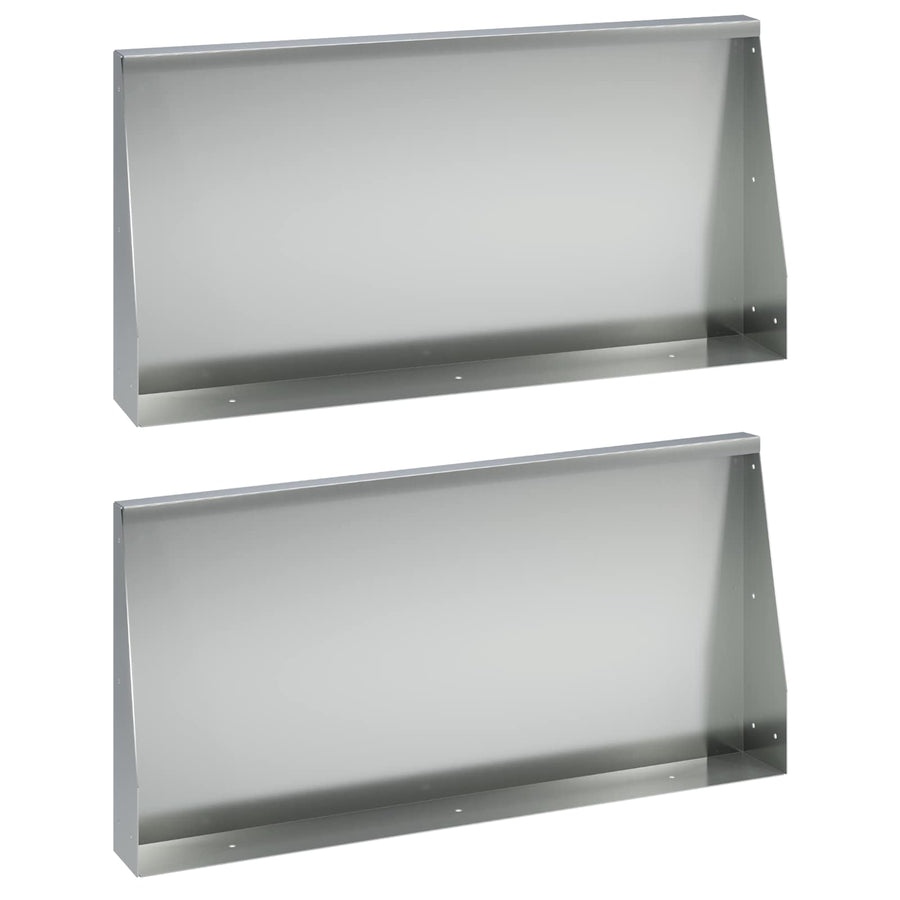 Keerwand 2 st 80 x 12 x 50 cm Gegalvaniseerd staal zilver