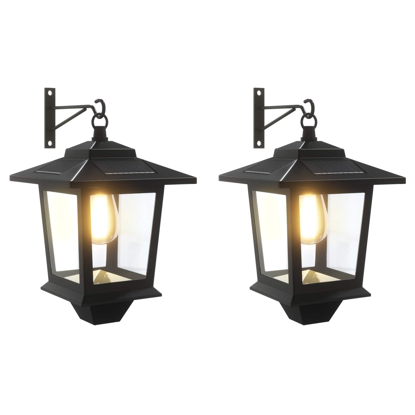 Wandlamp with LED Bulb 2 st Zwart 19 x 14 x 25 cm RVS en ABS