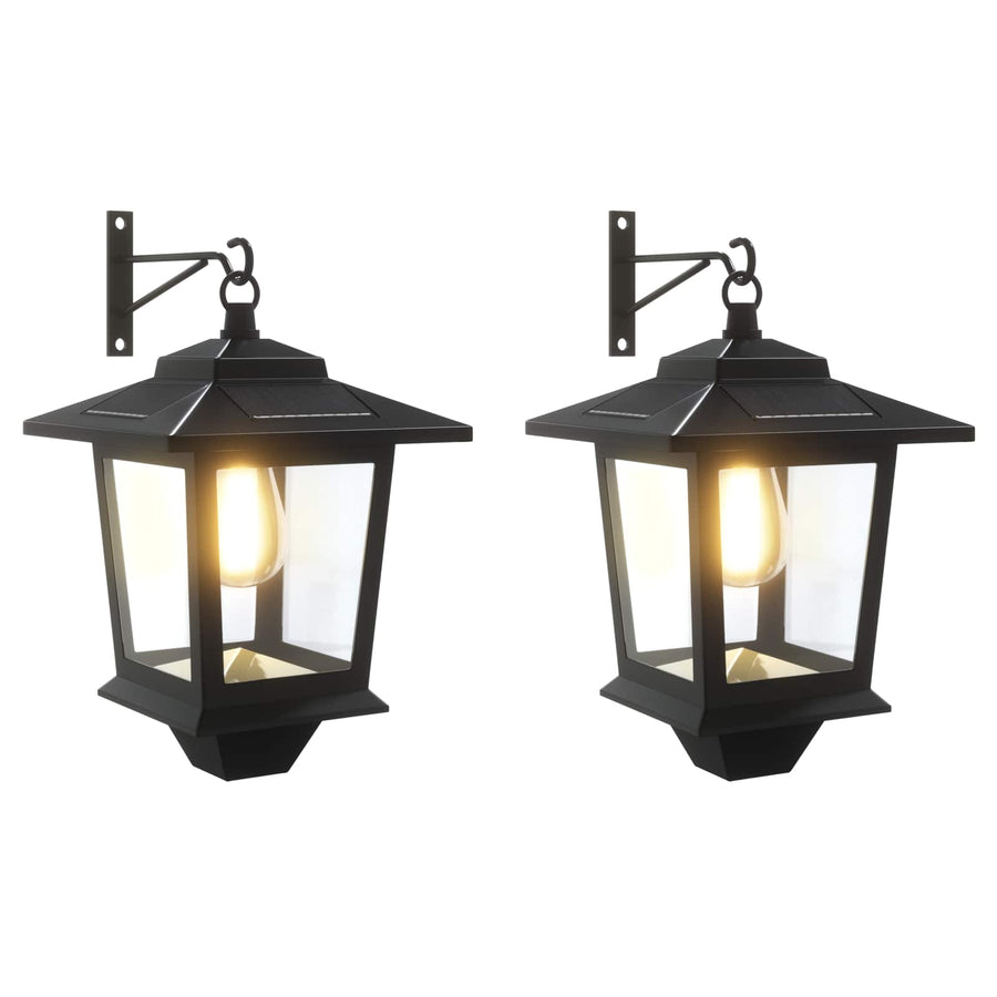 Wandlamp with LED Bulb 2 st Zwart 19 x 14 x 25 cm RVS en ABS