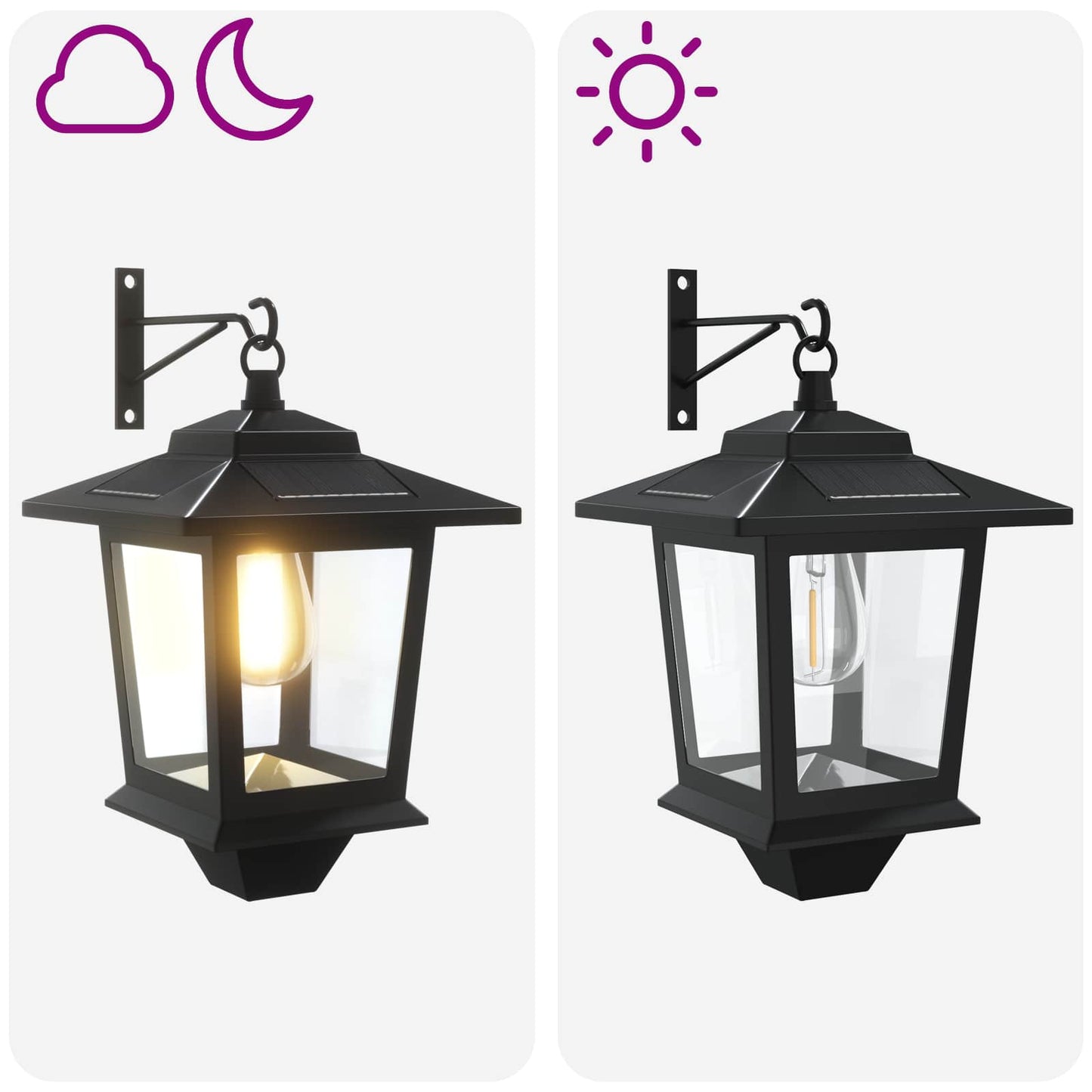 Wandlamp with LED Bulb 2 st Zwart 19 x 14 x 25 cm RVS en ABS