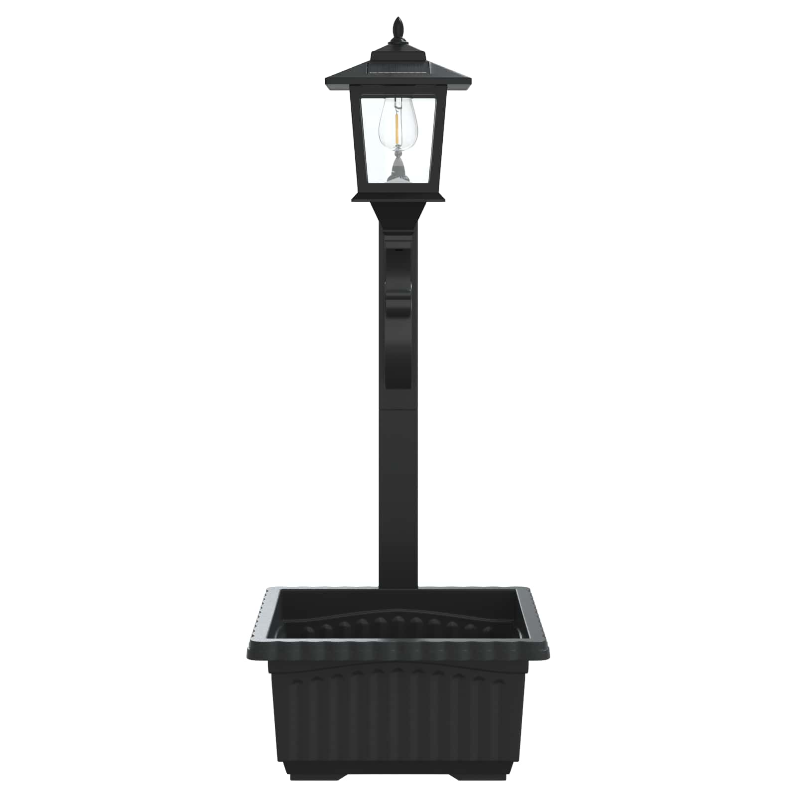 Bollard Light met Plantenbak Zwart 29 x 28 x 74 cm ABS en PP