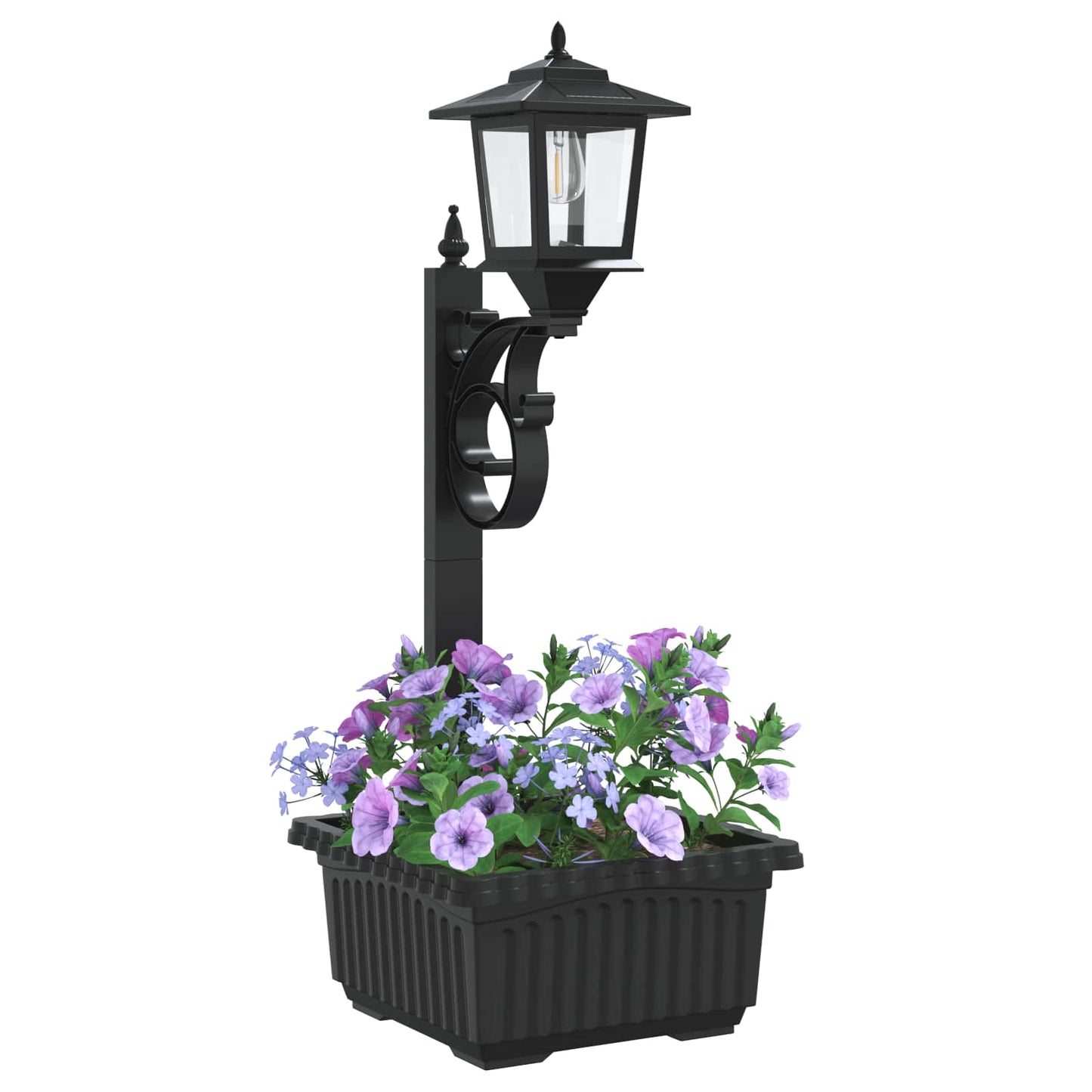 Bollard Light met Plantenbak Zwart 29 x 28 x 74 cm ABS en PP