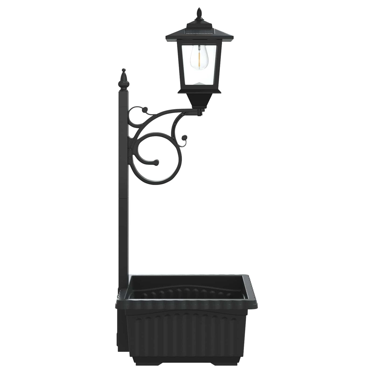 Bollard Light met Plantenbak Zwart 29 x 28 x 74 cm ABS en PP