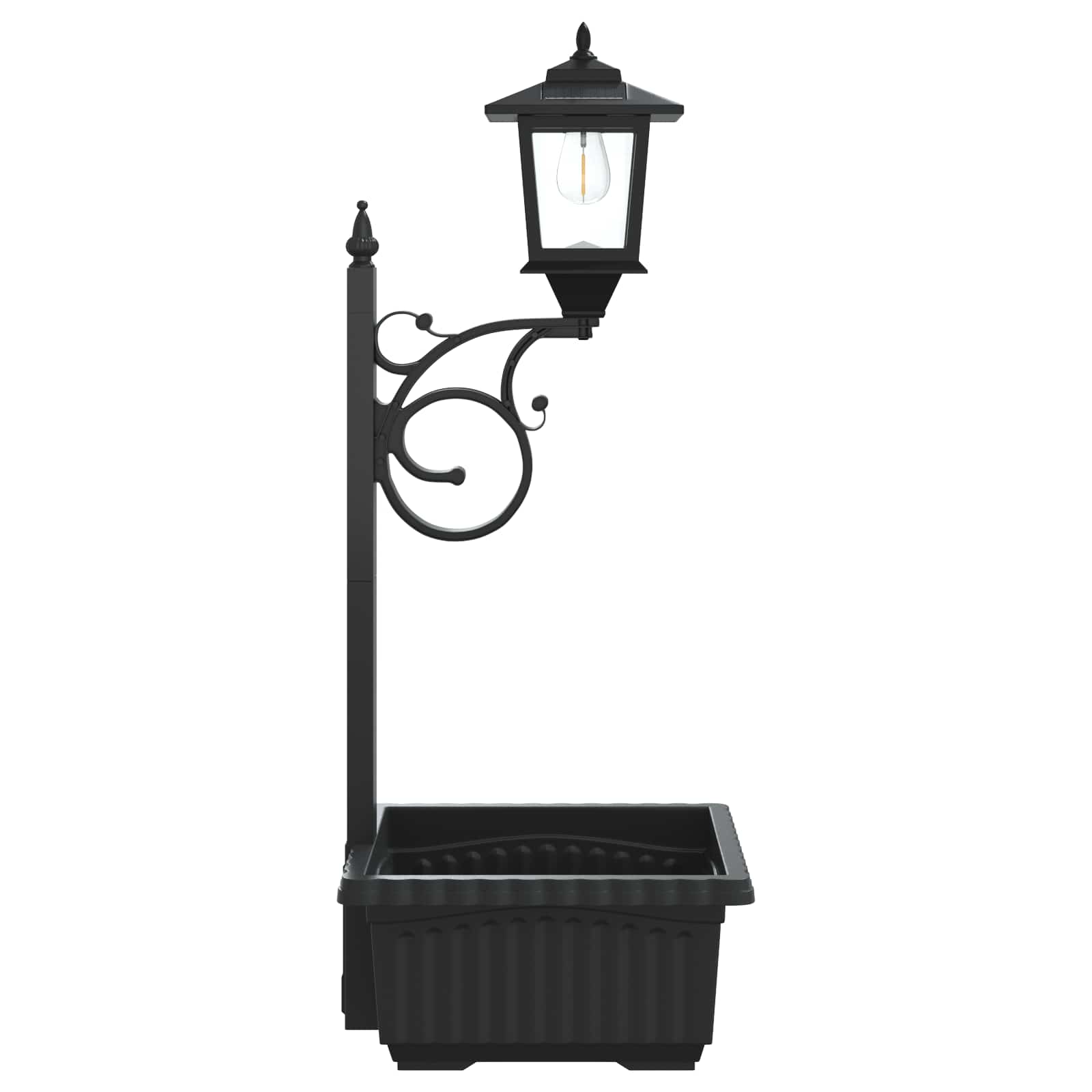 Bollard Light met Plantenbak Zwart 29 x 28 x 74 cm ABS en PP