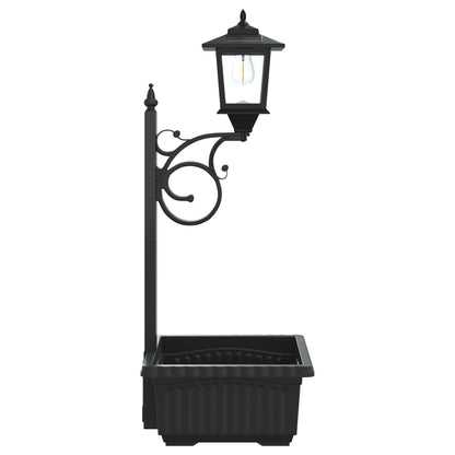 Bollard Light met Plantenbak Zwart 29 x 28 x 74 cm ABS en PP