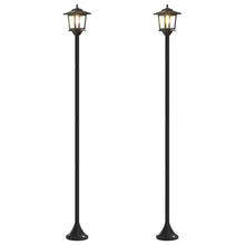 Lantaarnpaal Set 2 st Zwart 16 x 16 x 156 cm RVS en ABS