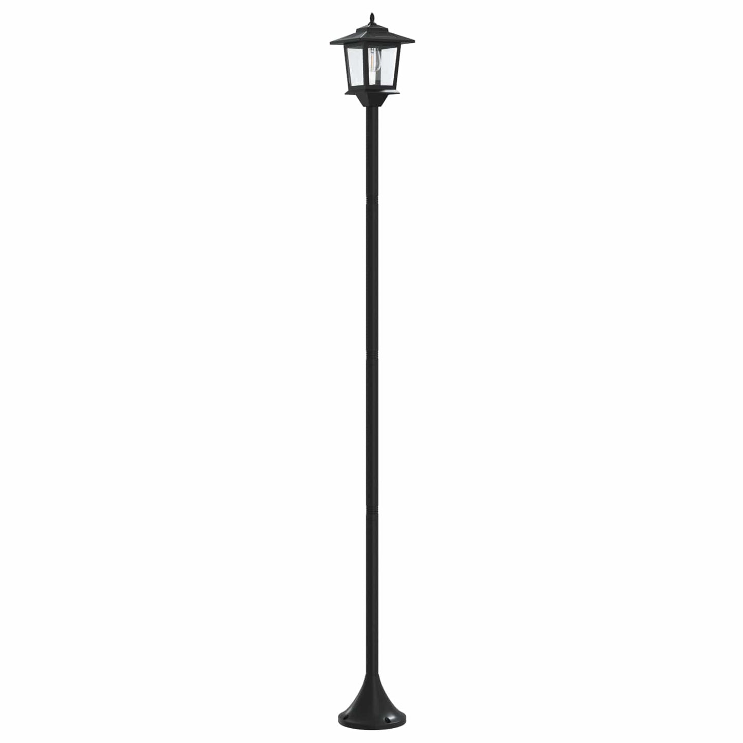 Lantaarnpaal Set 2 st Zwart 16 x 16 x 156 cm RVS en ABS