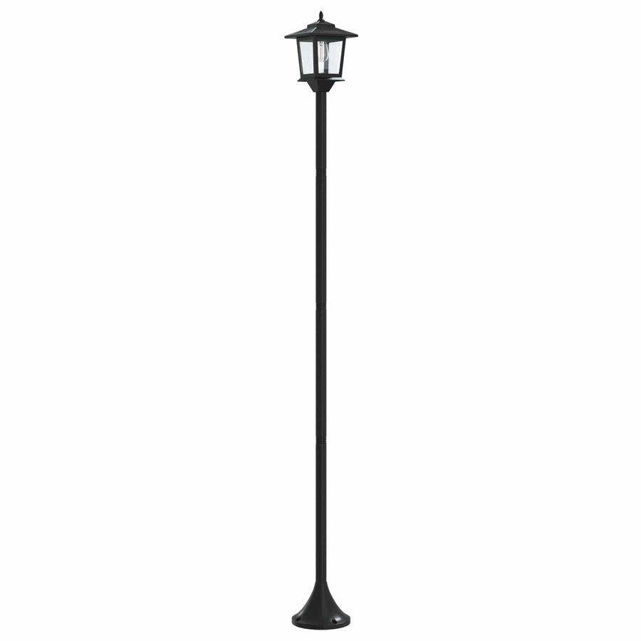 Lantaarnpaal Set 2 st Zwart 16 x 16 x 156 cm RVS en ABS