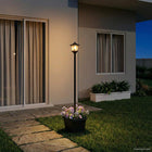 Solarlantaarnpaal met plantenbak warm wit 32 x 32 x 158 cm