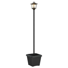 Solarlantaarnpaal met plantenbak warm wit 32 x 32 x 158 cm
