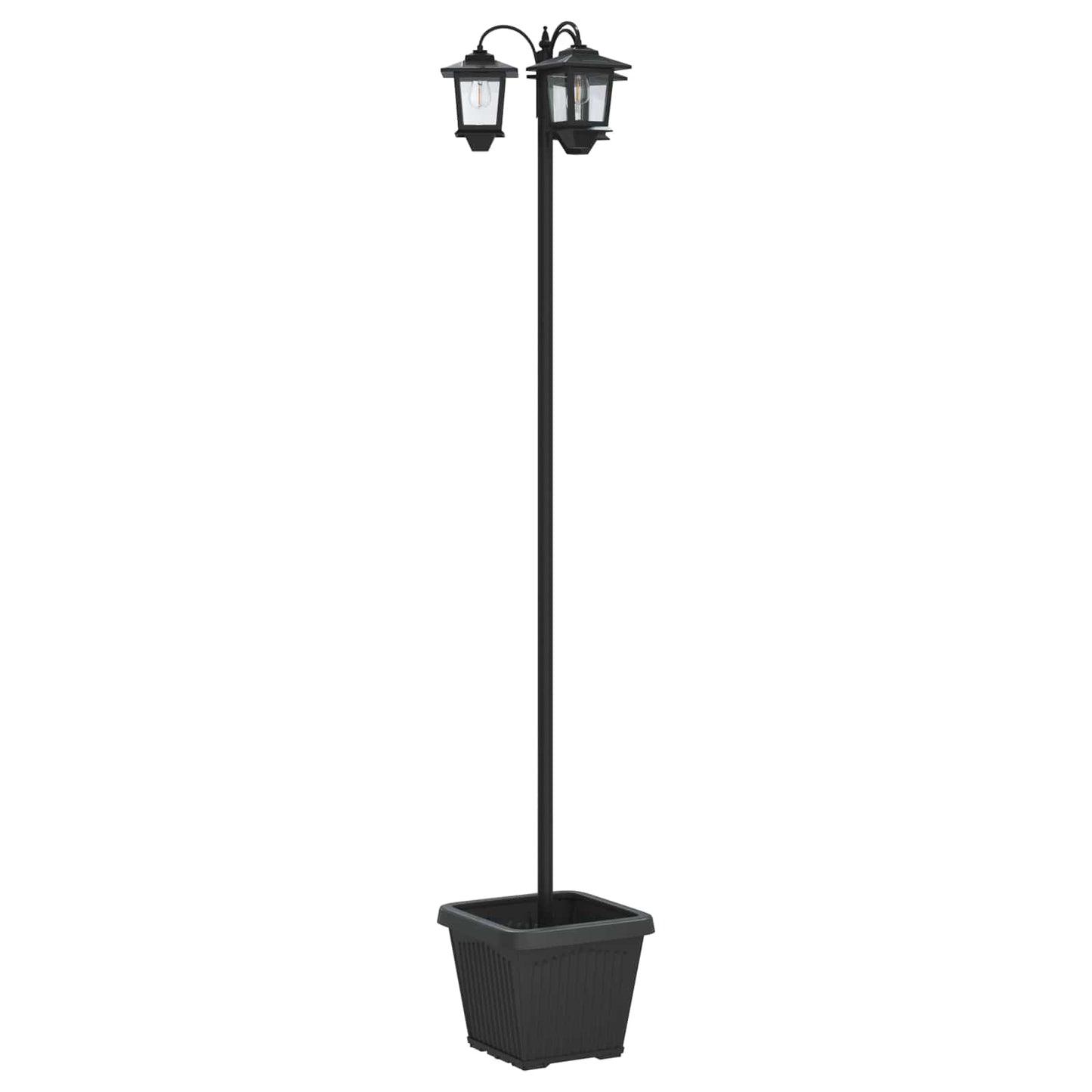 3-Arm Lantaarnpaal Met Plantenbak Zwart 32 x 32 x 188 cm