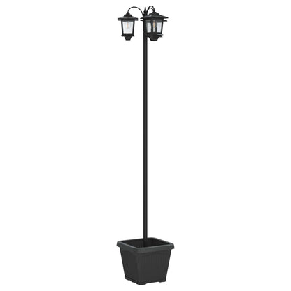 3-Arm Lantaarnpaal Met Plantenbak Zwart 32 x 32 x 188 cm