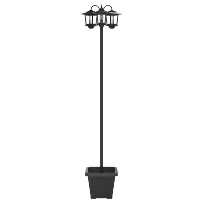 3-Arm Lantaarnpaal Met Plantenbak Zwart 32 x 32 x 188 cm