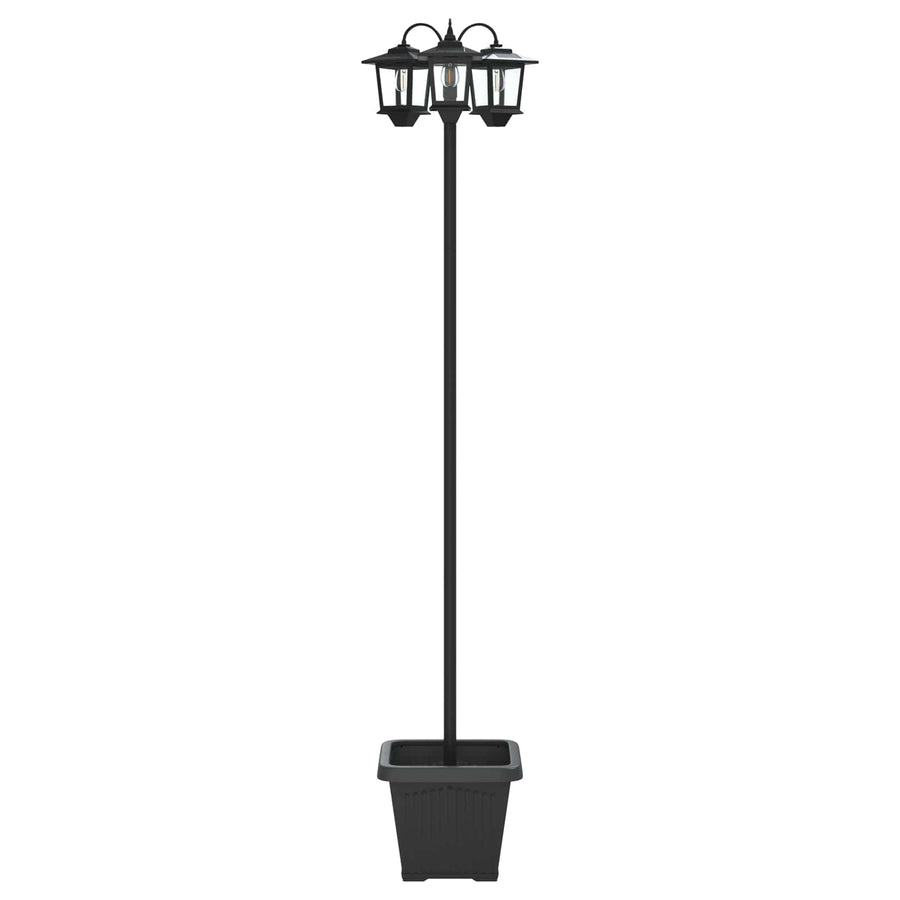 3-Arm Lantaarnpaal Met Plantenbak Zwart 32 x 32 x 188 cm