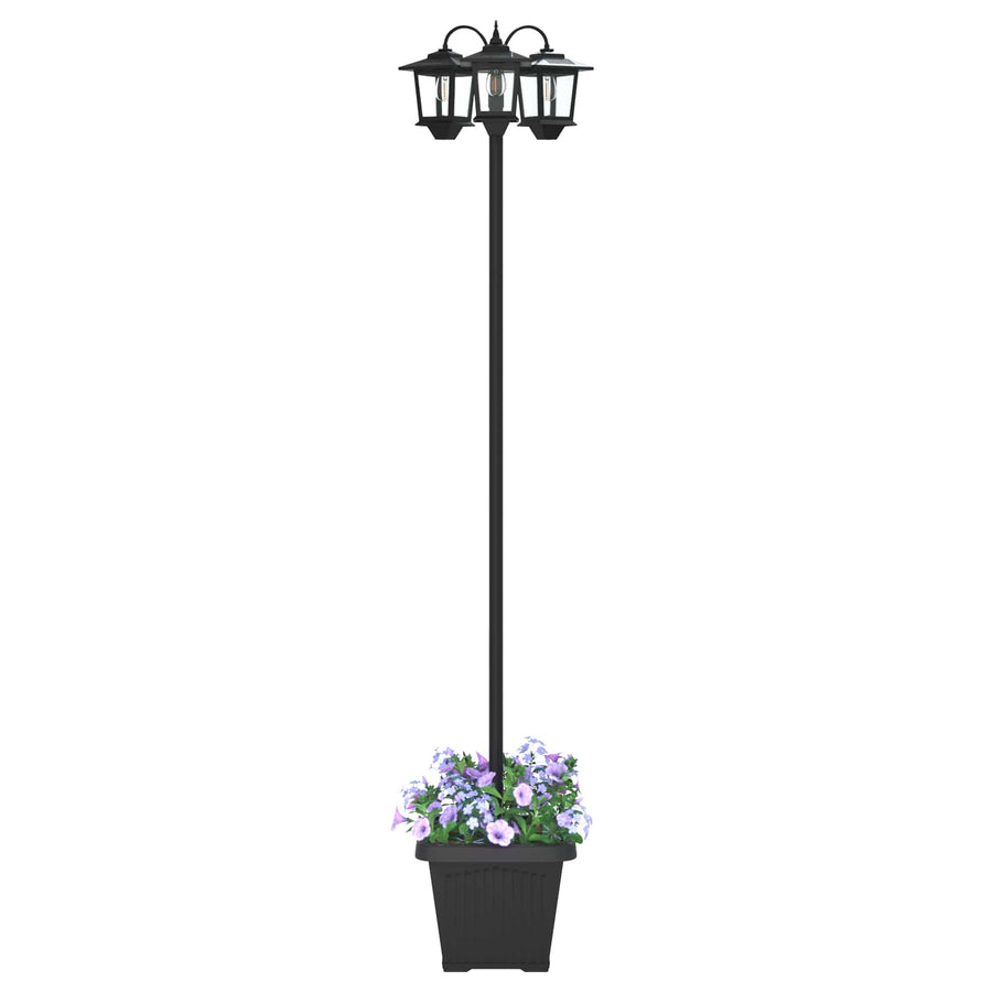 3-Arm Lantaarnpaal Met Plantenbak Zwart 32 x 32 x 188 cm