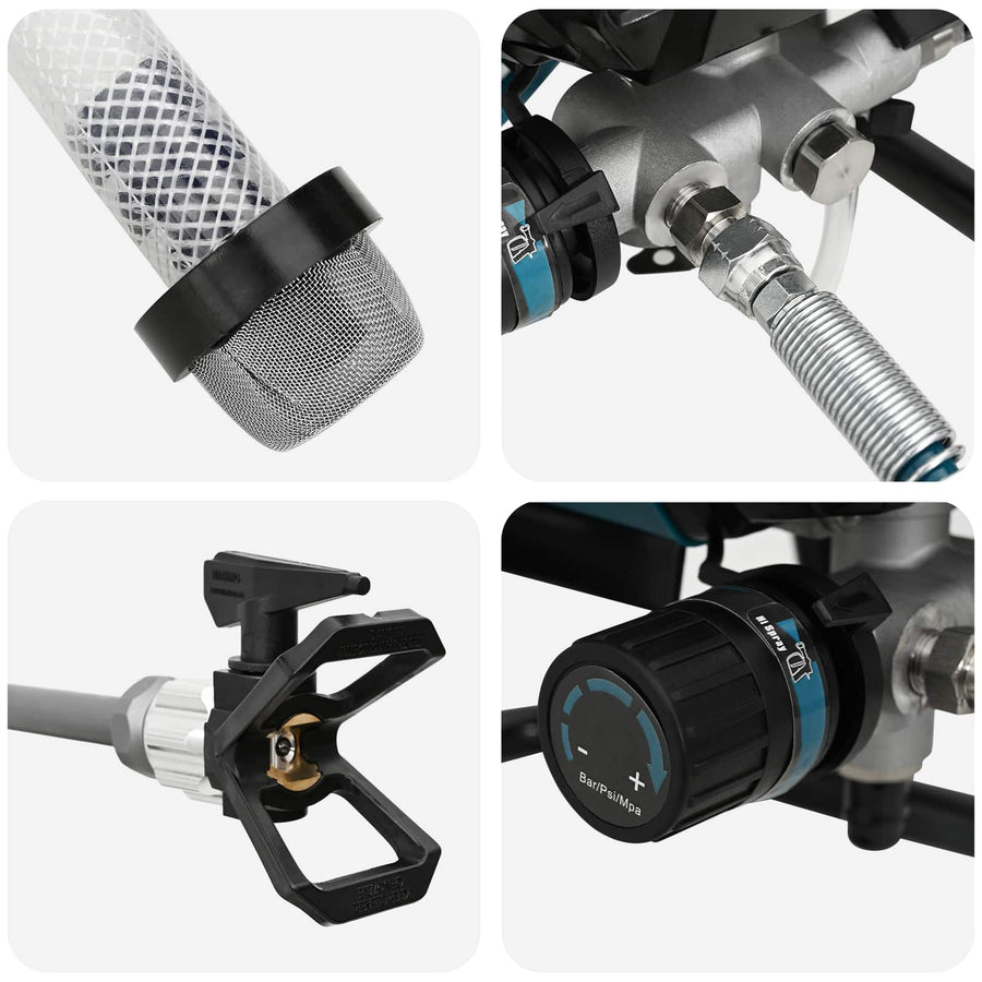 Airless Verfspuit 7,6 m Slang 220V 1,5 L/min 200 Bar