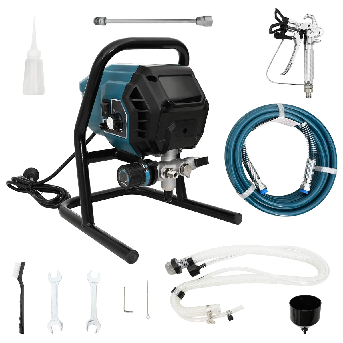 Airless Verfspuit 7,6 m Slang 220V 1,5 L/min 200 Bar