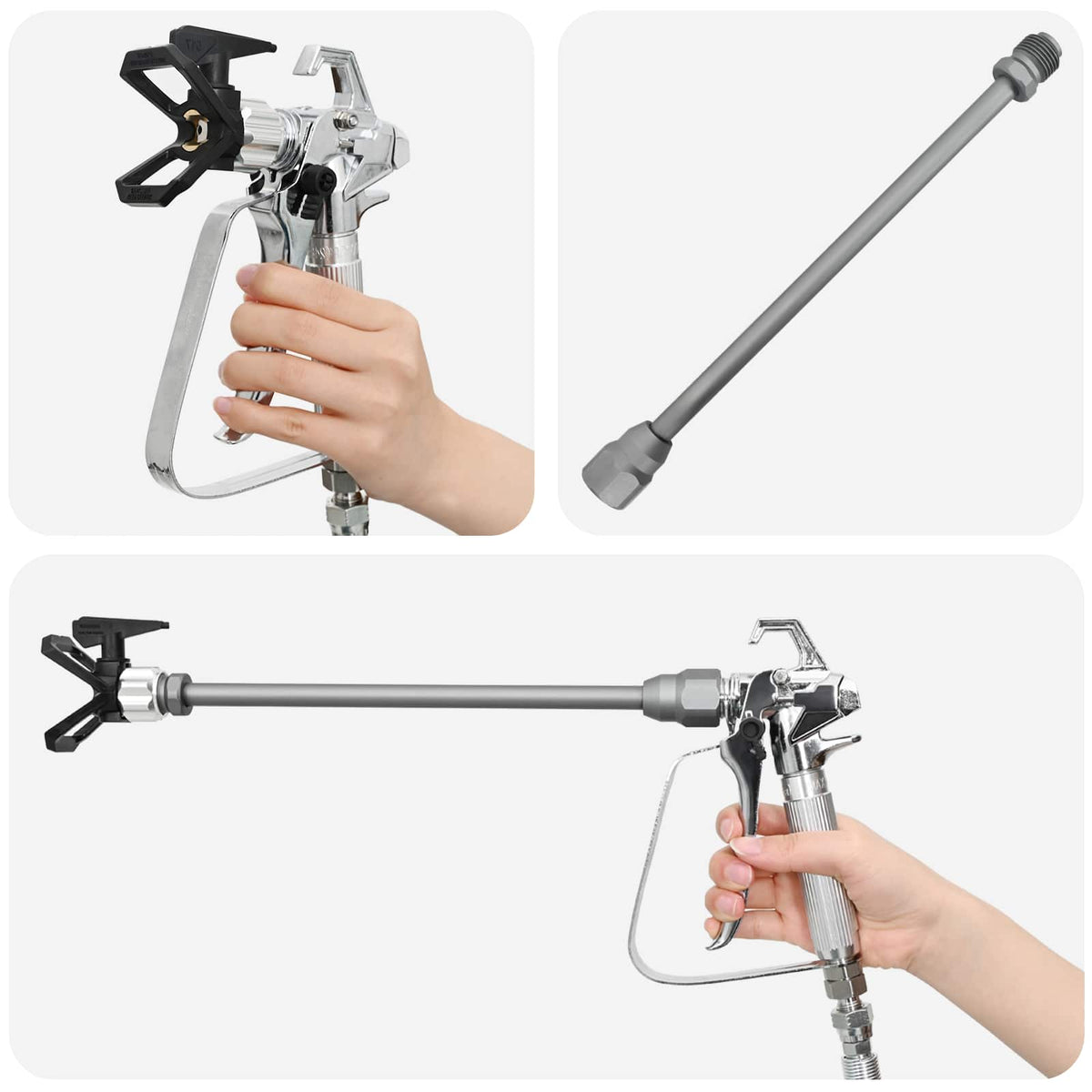 Airless Verfspuit 7,6 m Slang 220V 1,5 L/min 200 Bar