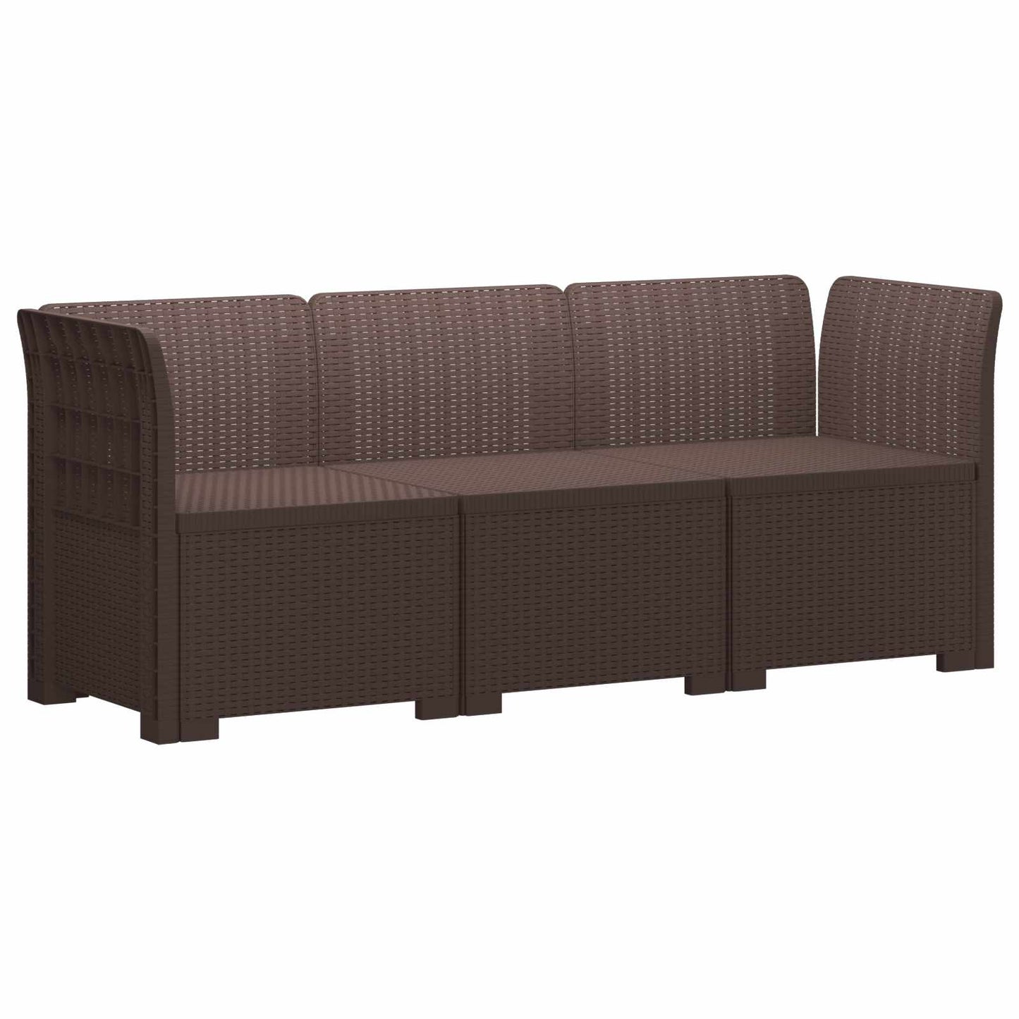 3-zits Tuinbank in Rattan Look PP Bruin