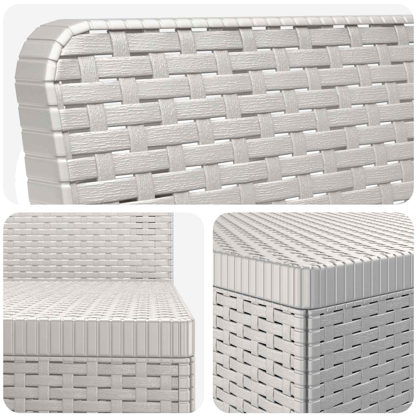 3-Zits Tuin Sofa Rattan Look PP Wit