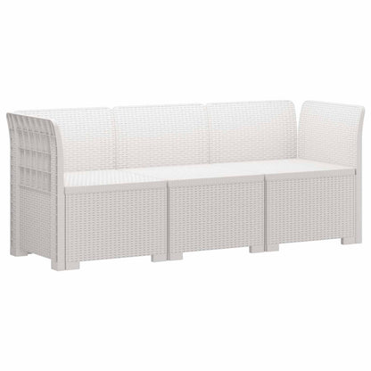3-Zits Tuin Sofa Rattan Look PP Wit