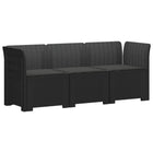 3-zits tuinbank met kussens in rattanlook PP Antraciet