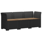 3-zits tuinbank met kussens in rattanlook PP Antraciet