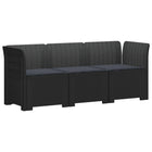 3-zits tuinbank met kussens in rattanlook PP Antraciet