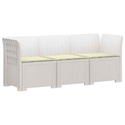 Modulaire tuinbank 3-zits wit rattanlook
