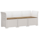 3-zits tuinbank met kussens in rattanlook PP Wit