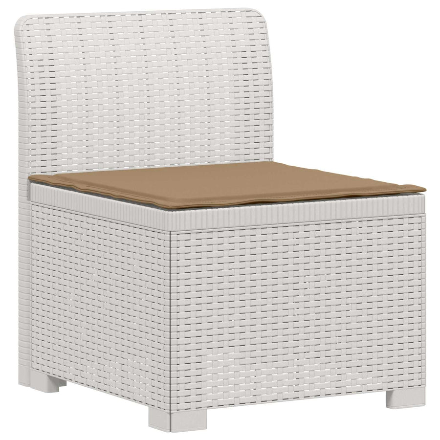 3-zits tuinbank met kussens in rattanlook PP Wit
