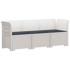 3-zits tuinbank met kussens in rattanlook PP Wit