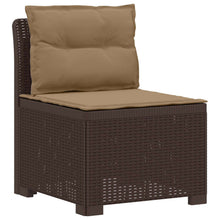 3-zits tuinbank met kussens in rattanlook PP Bruin