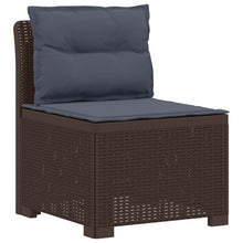 3-zits tuinbank met kussens in rattanlook PP Bruin