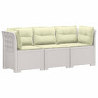 3-zits tuinbank met kussens in rattanlook PP Wit