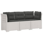 3-zits tuinbank met kussens in rattanlook PP Wit