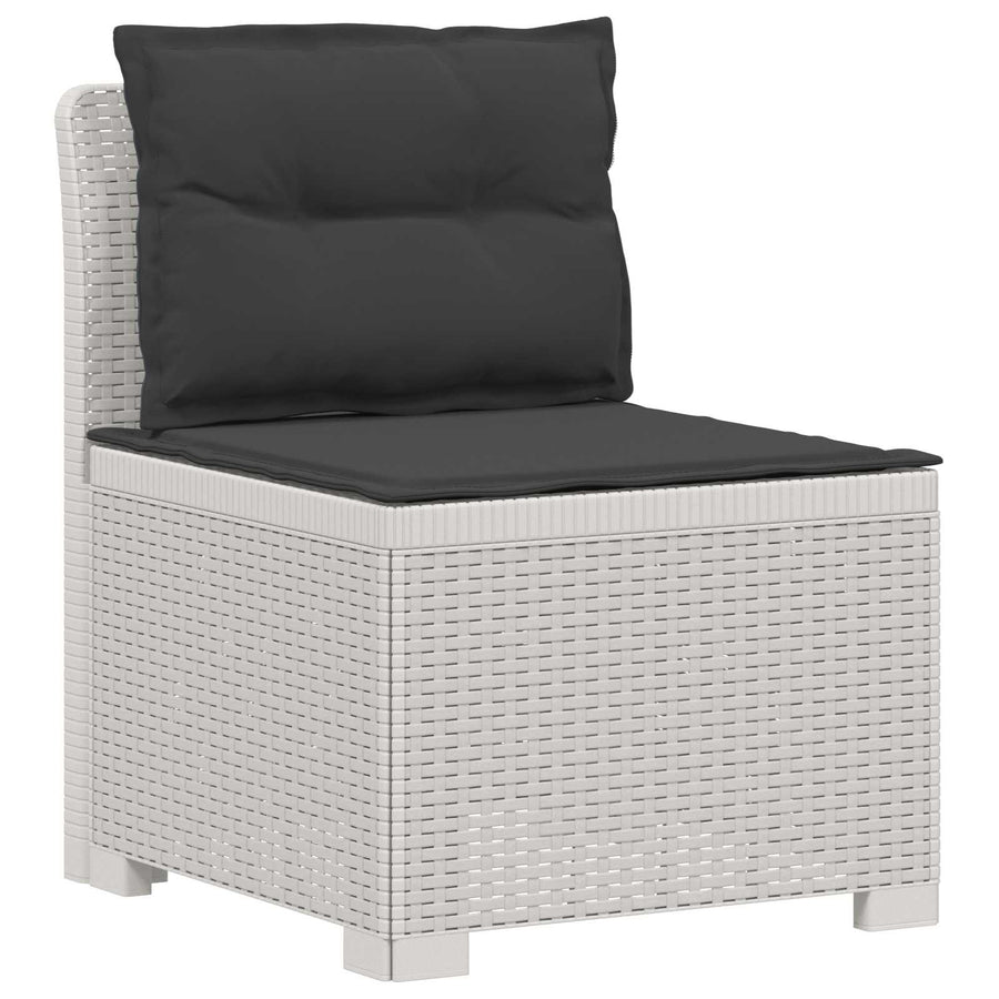 3-zits tuinbank met kussens in rattanlook PP Wit