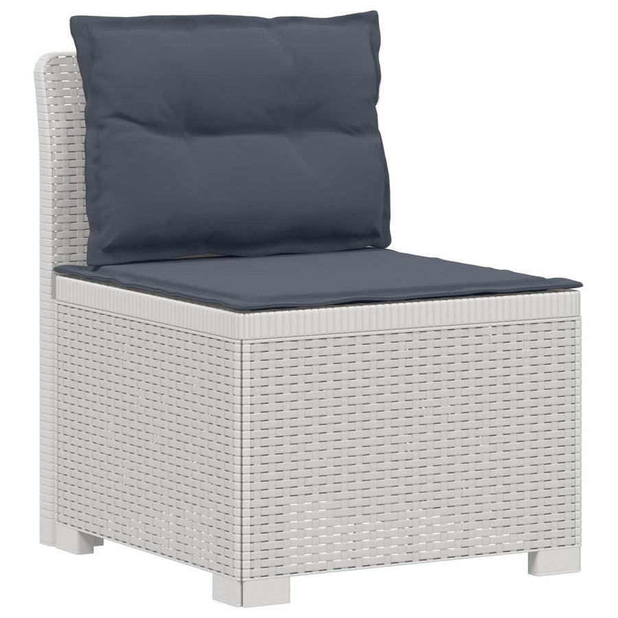3-zits tuinbank met kussens in rattanlook PP Wit